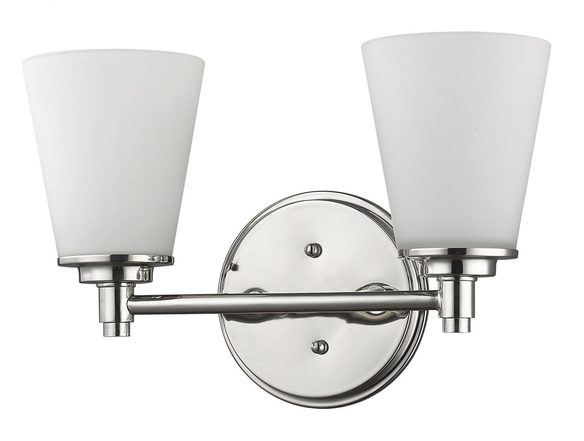 Two Light Silver Wall Light with Frosted Glass Shade - AFS