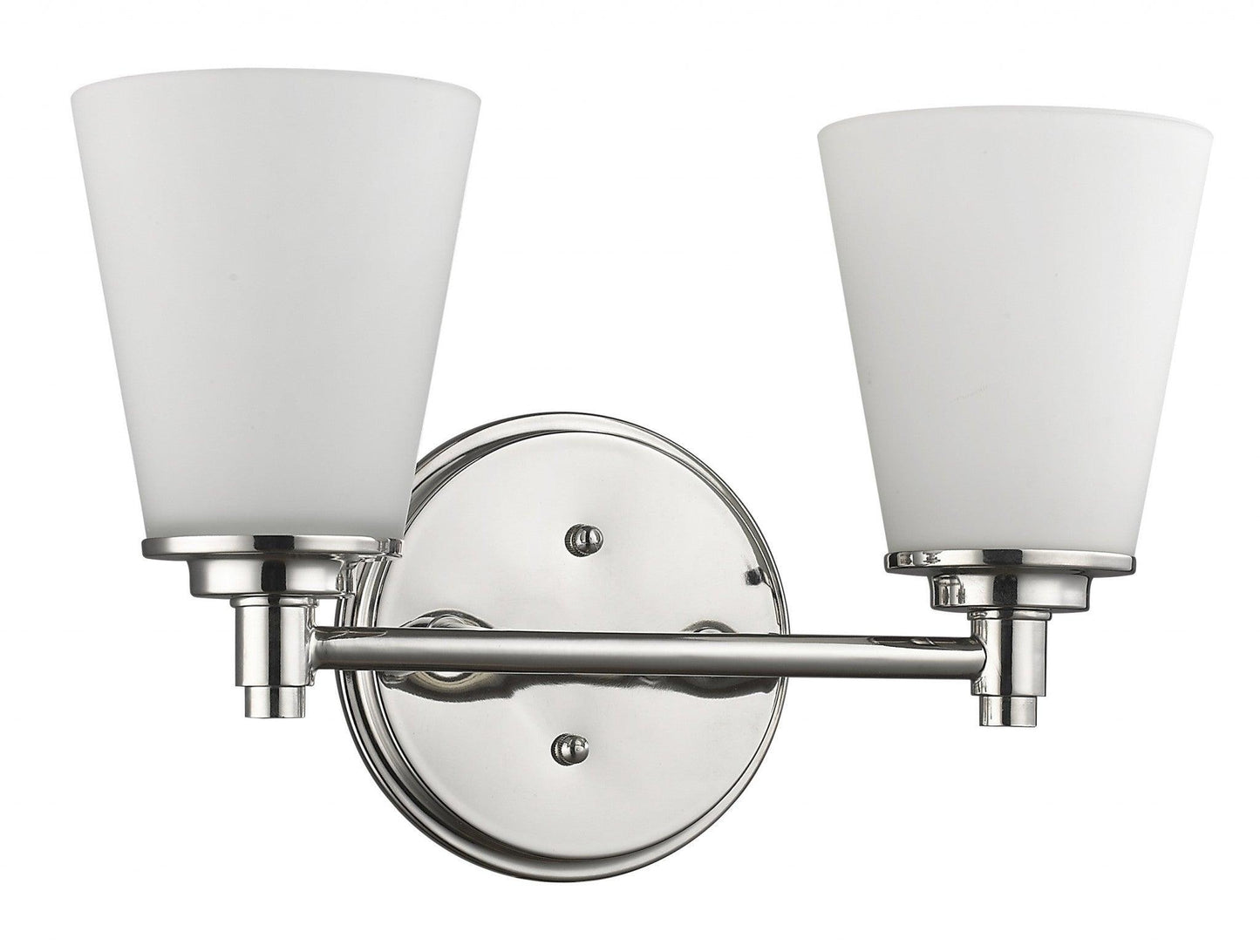 Two Light Silver Wall Light with Frosted Glass Shade - AFS