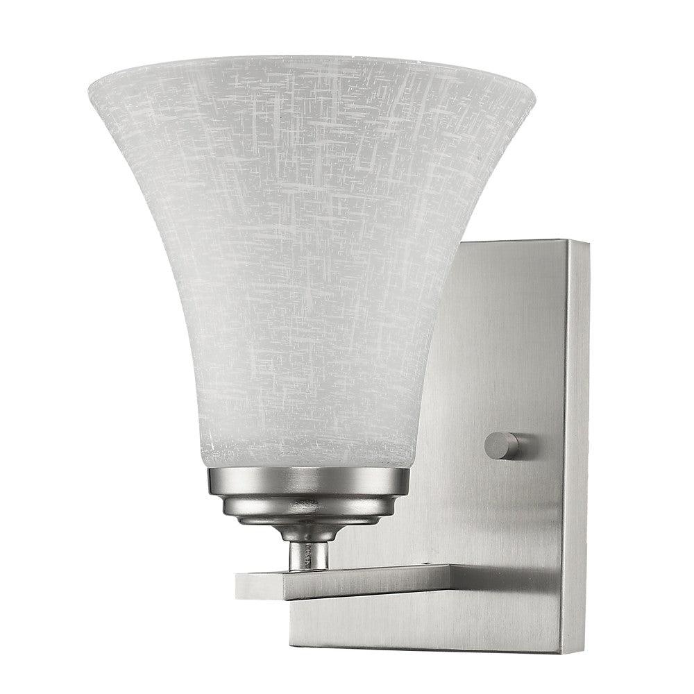 Silver Wall Light with Tapered Glass Shade - AFS