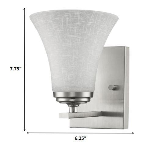 Silver Wall Light with Tapered Glass Shade - AFS