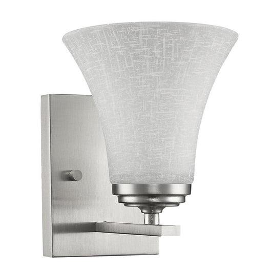 Silver Wall Light with Tapered Glass Shade - AFS