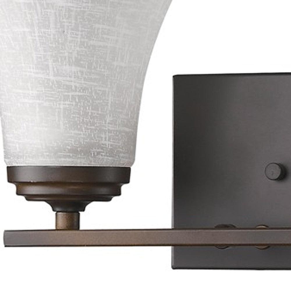 Two Light Bronze Wall Light with Tapered Glass Shade - AFS