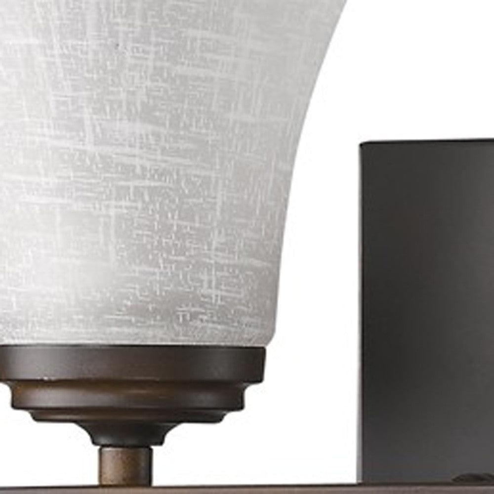 Two Light Bronze Wall Light with Tapered Glass Shade - AFS