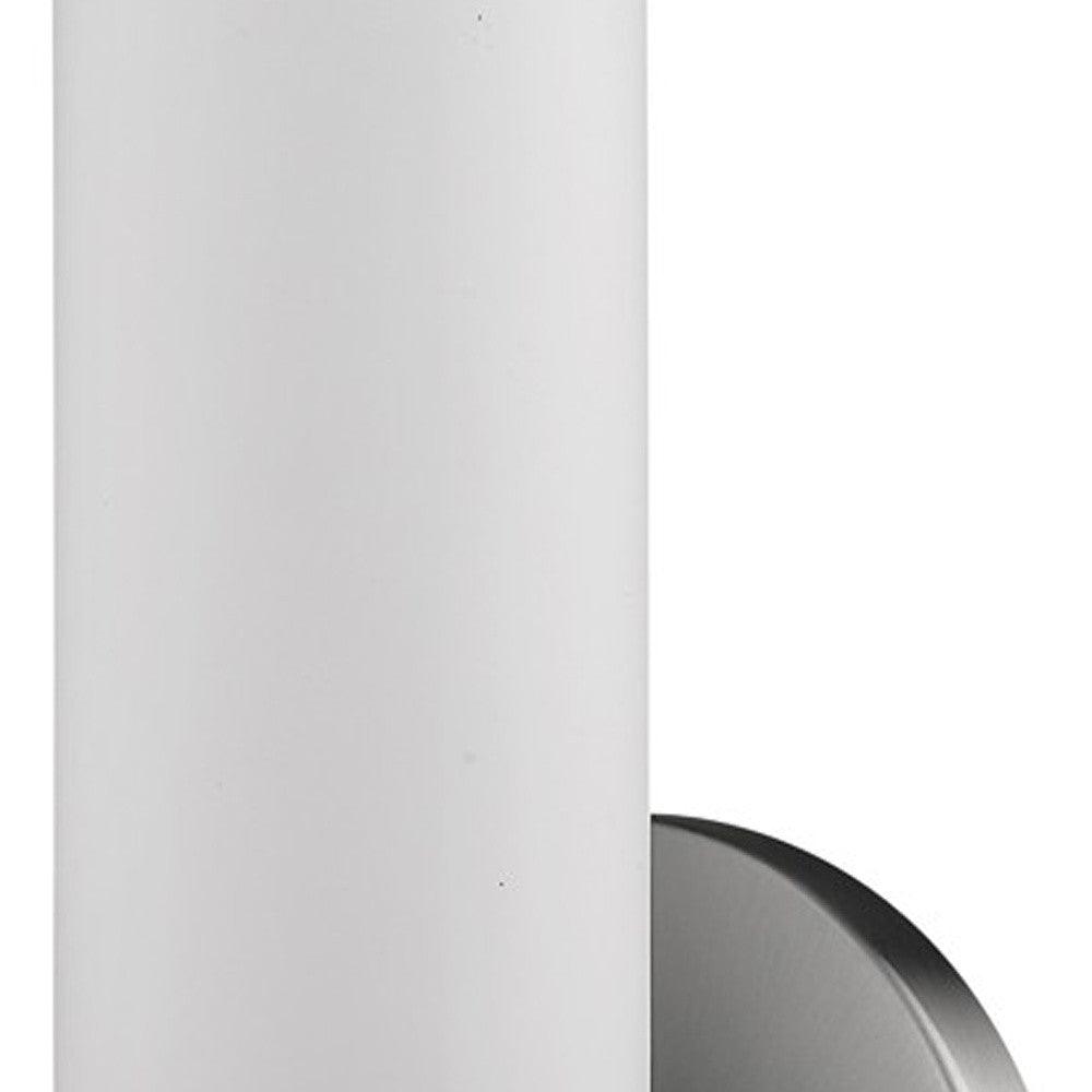 Silver Wall Light with Narrow Frosted Glass Shade - AFS