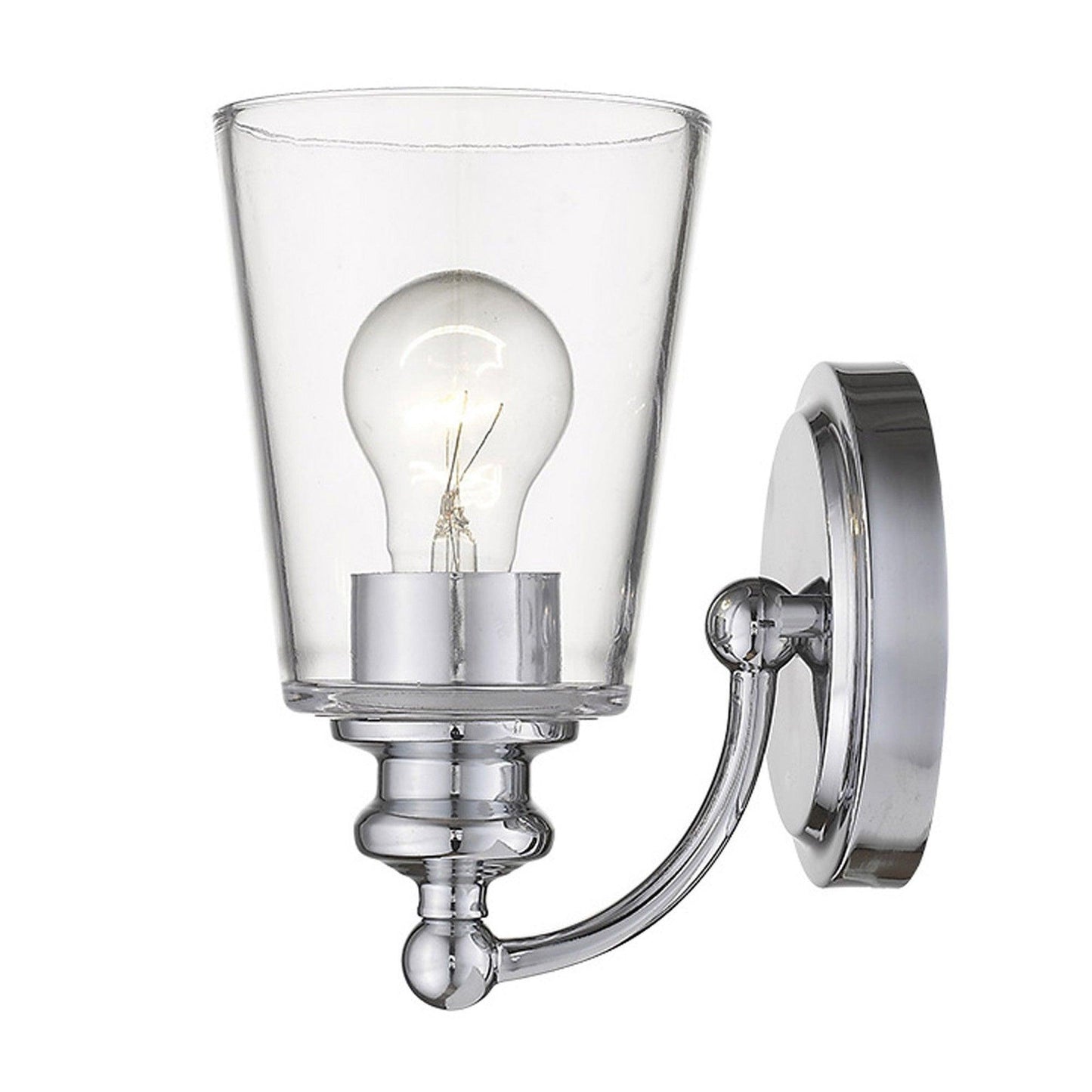 One Light Silver Glass Shade Wall Sconce - AFS