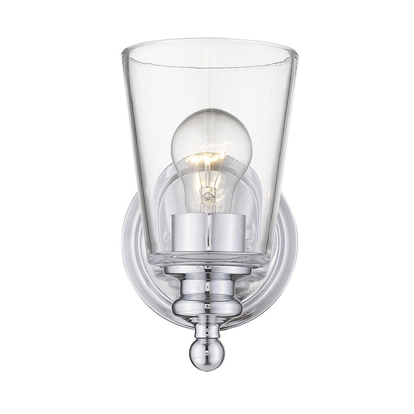 One Light Silver Glass Shade Wall Sconce - AFS