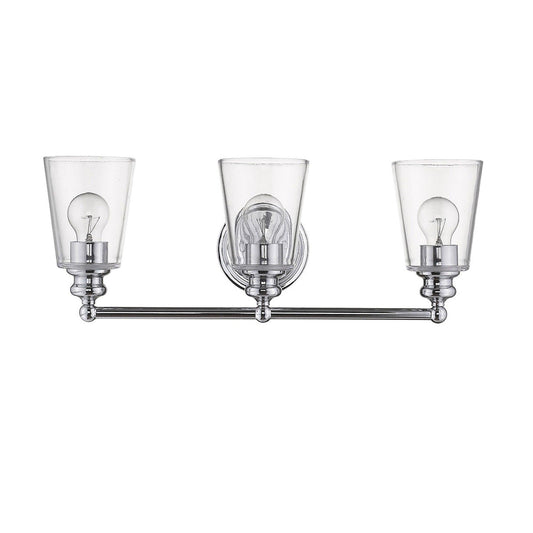 Three Light Silver Glass Shade Wall Sconce - AFS