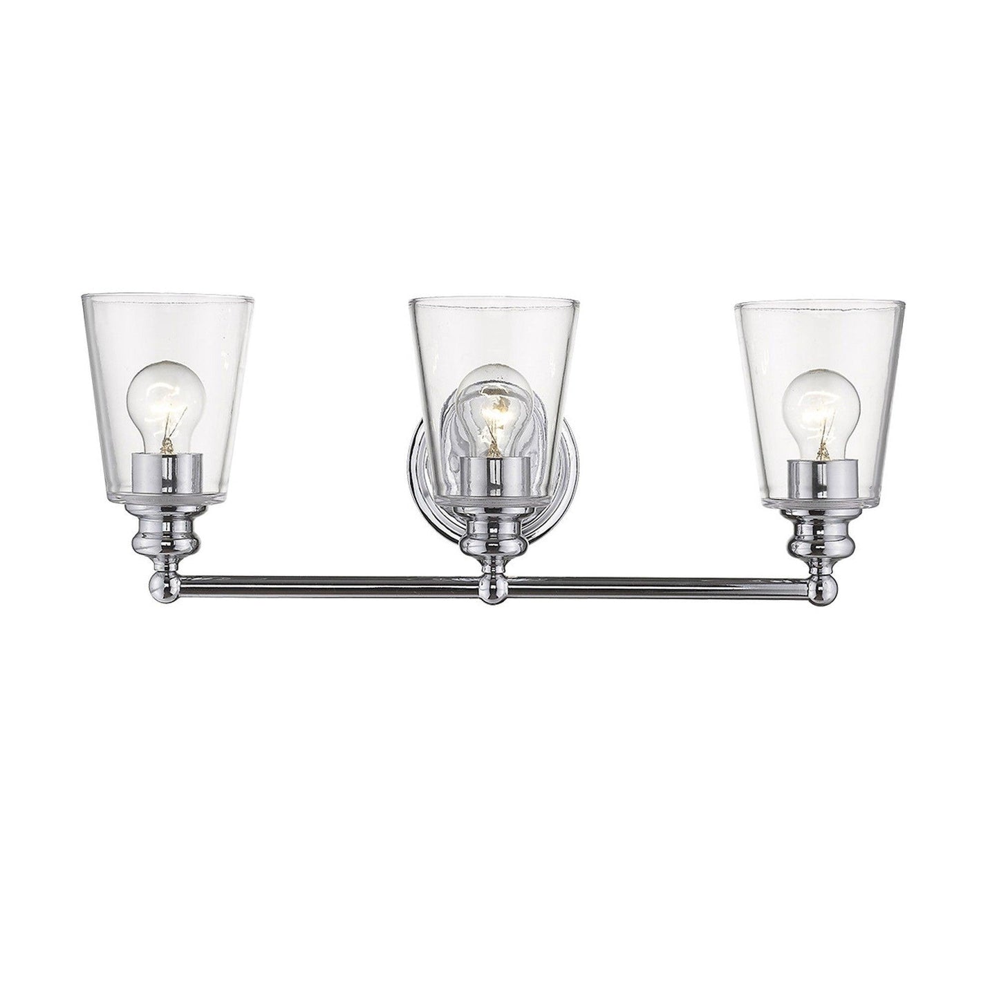 Three Light Silver Glass Shade Wall Sconce - AFS