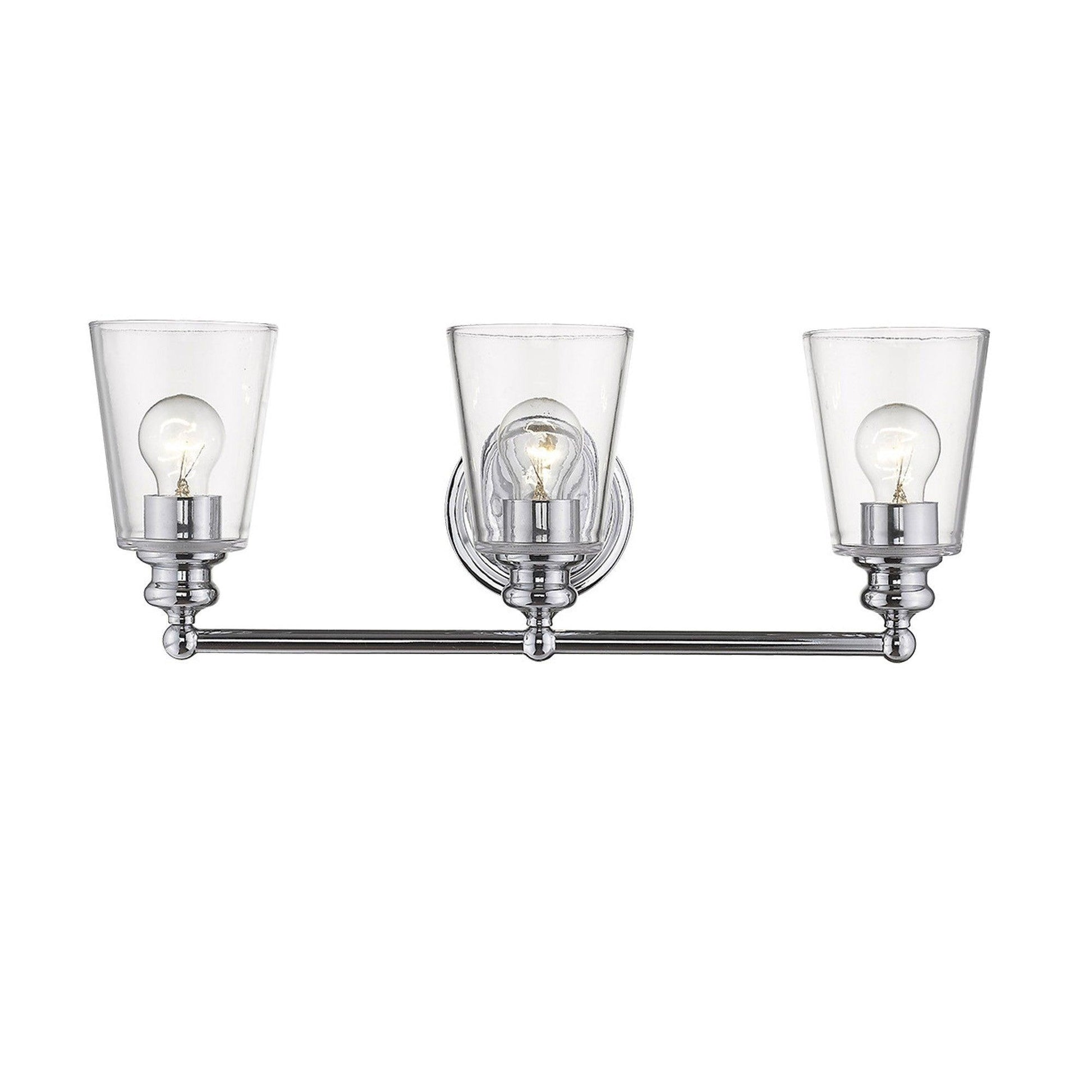 Three Light Silver Glass Shade Wall Sconce - AFS