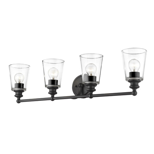 Ceil 4-Light Matte Black Vanity - AFS