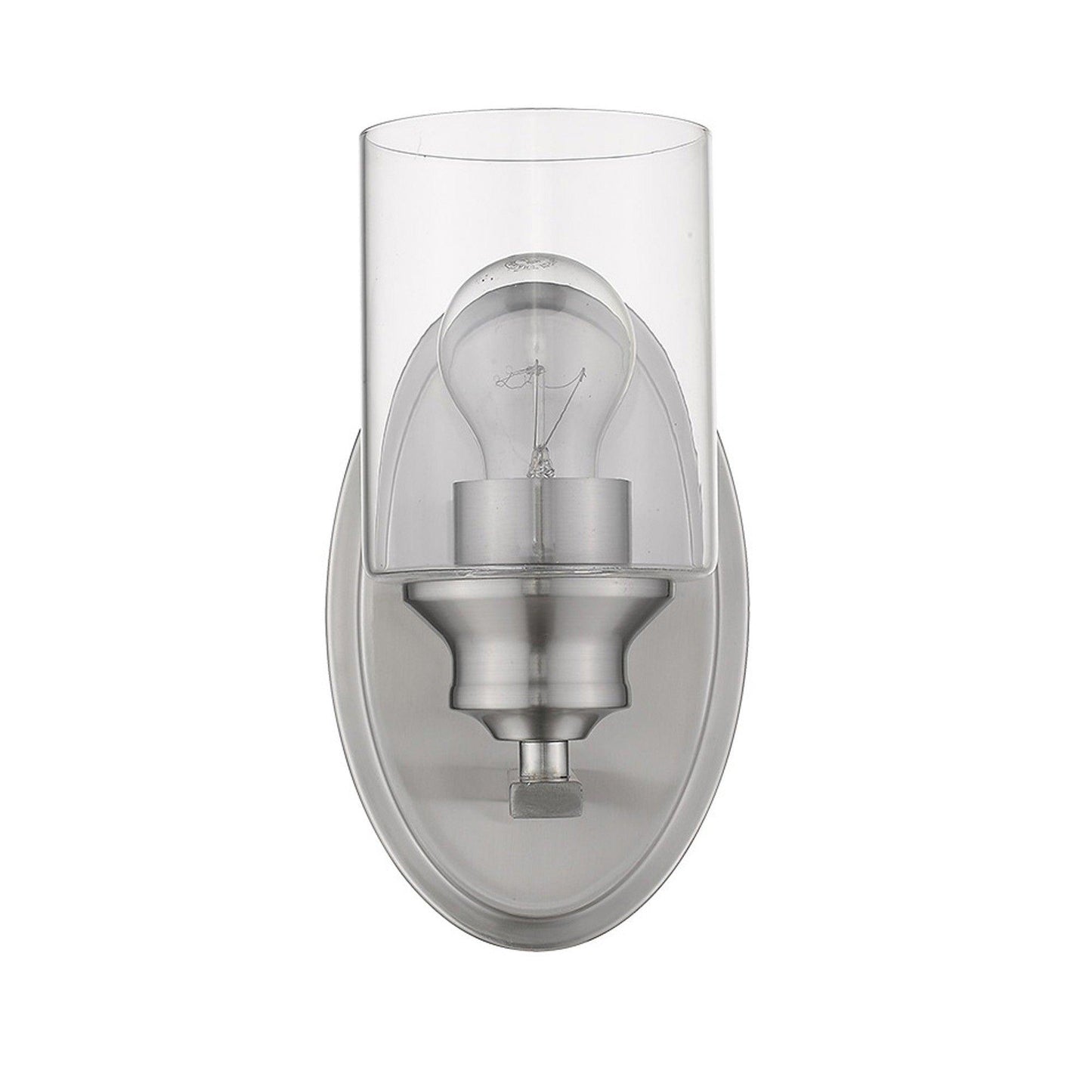 One Light Silver Wall Light with Clear Glass Shade - AFS