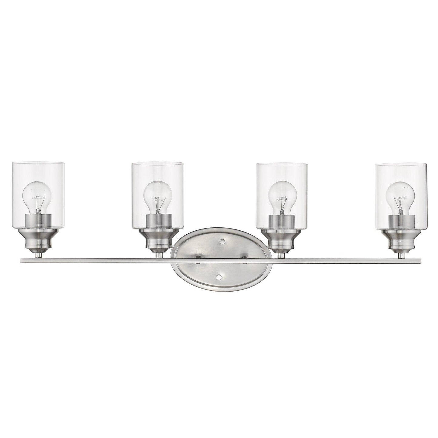 Four Light Silver Wall Light with Clear Glass Shade - AFS