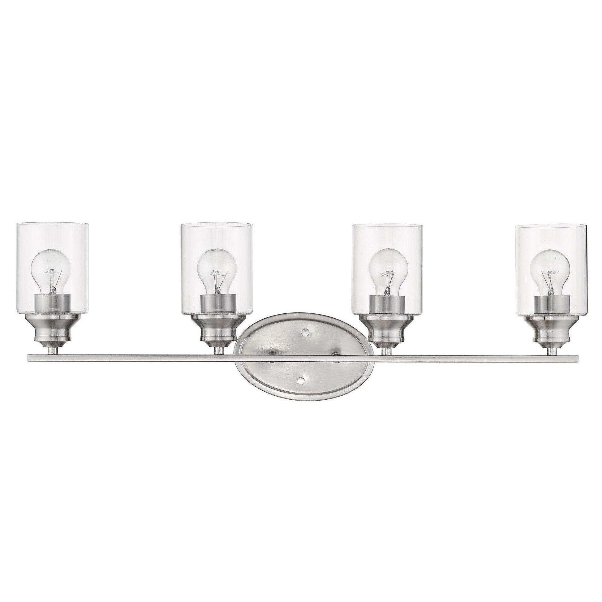 Four Light Silver Wall Light with Clear Glass Shade - AFS