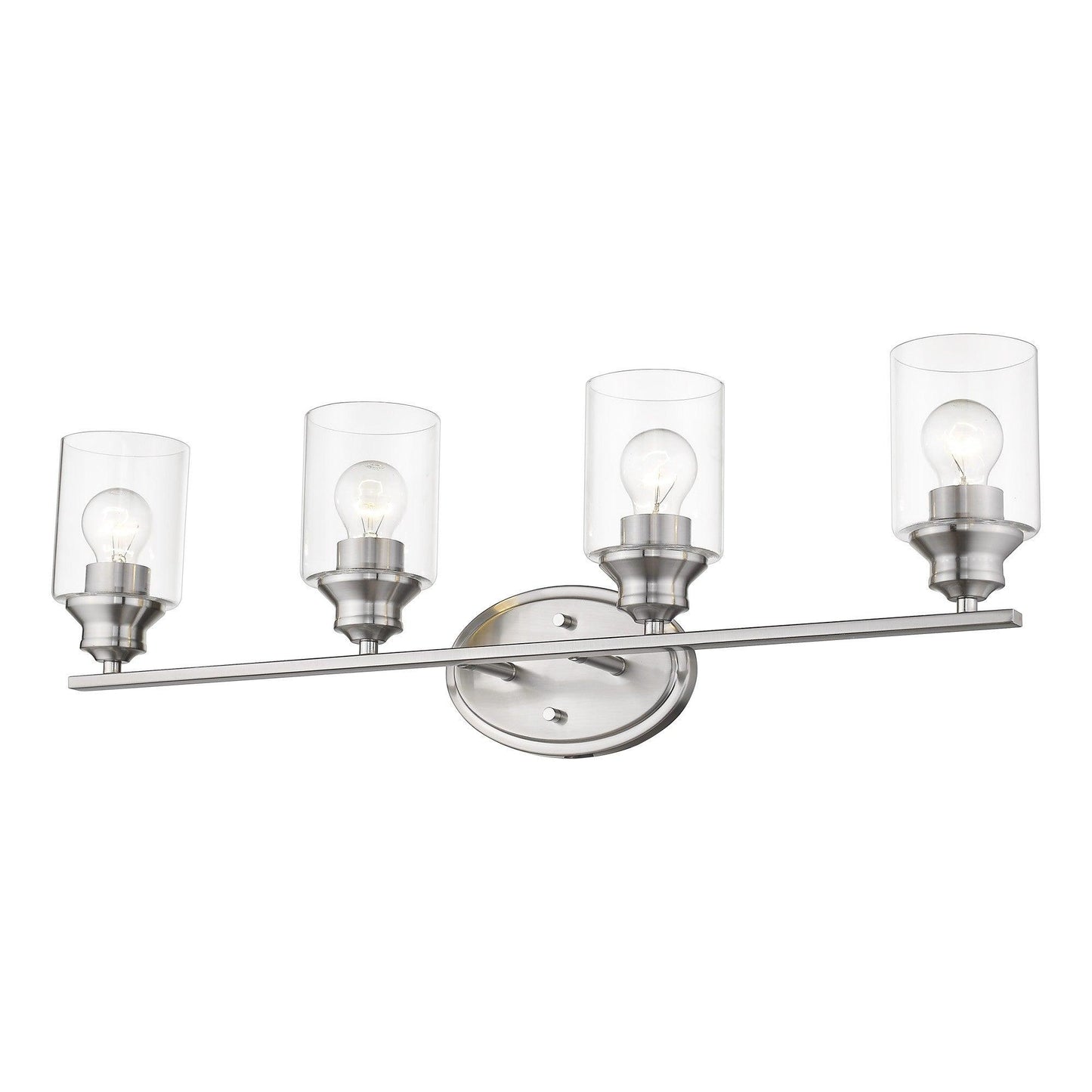 Four Light Silver Wall Light with Clear Glass Shade - AFS