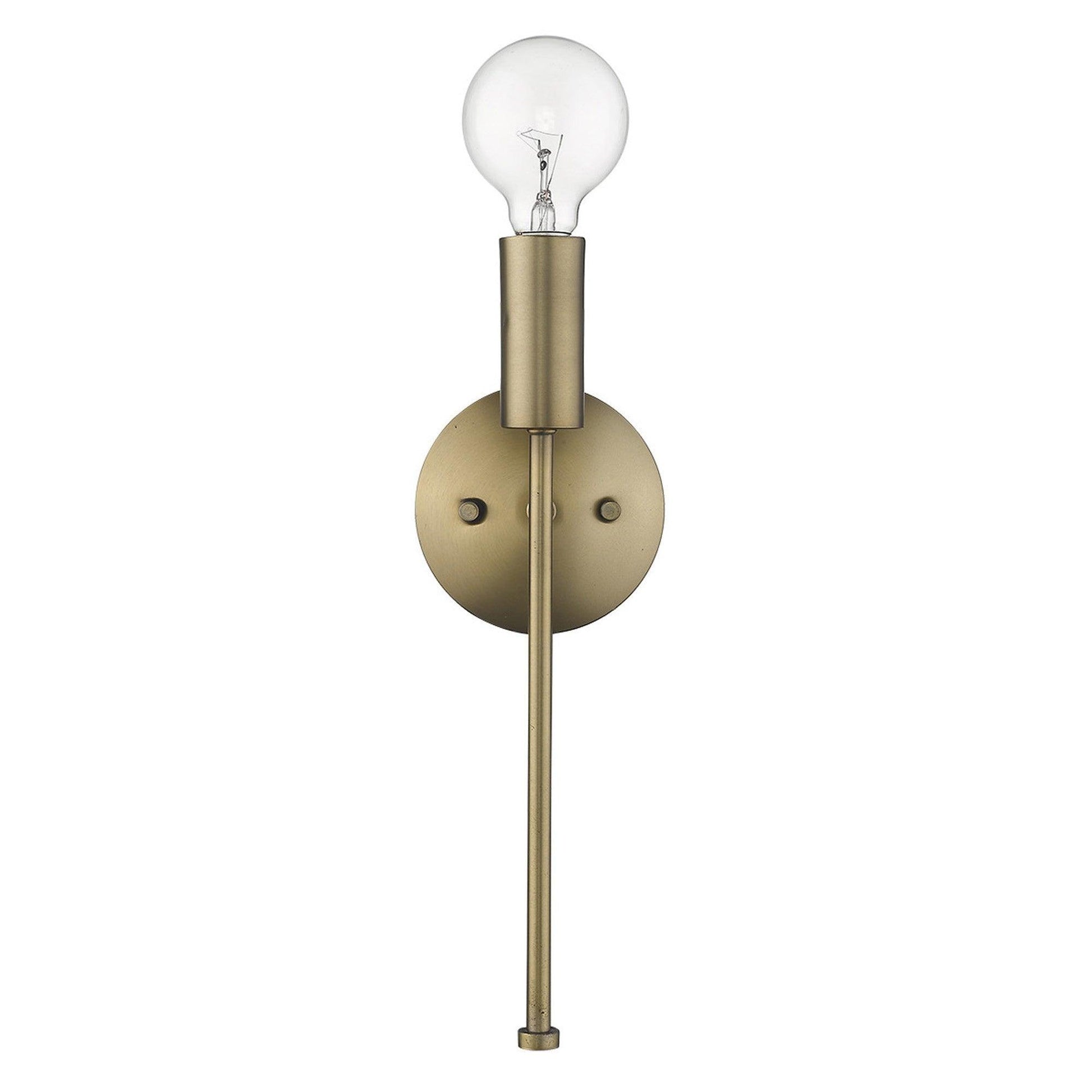 Dull Gold Narrow Bulb Wall Light - AFS