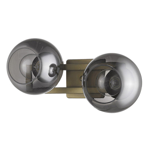 Lunette 2-Light Aged Brass Sconce - AFS