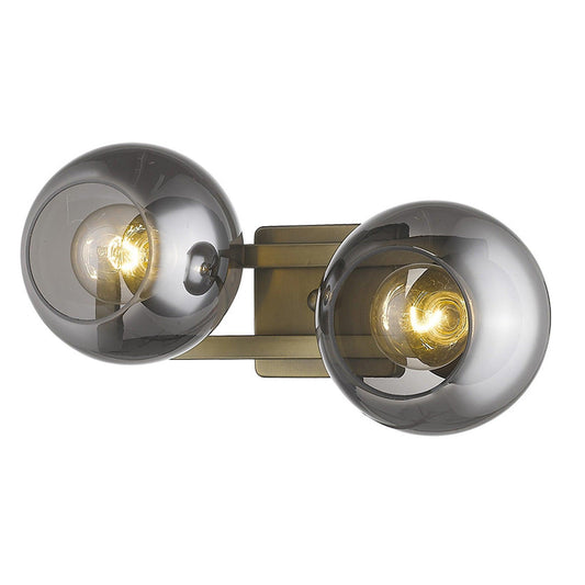 Lunette 2-Light Aged Brass Sconce - AFS