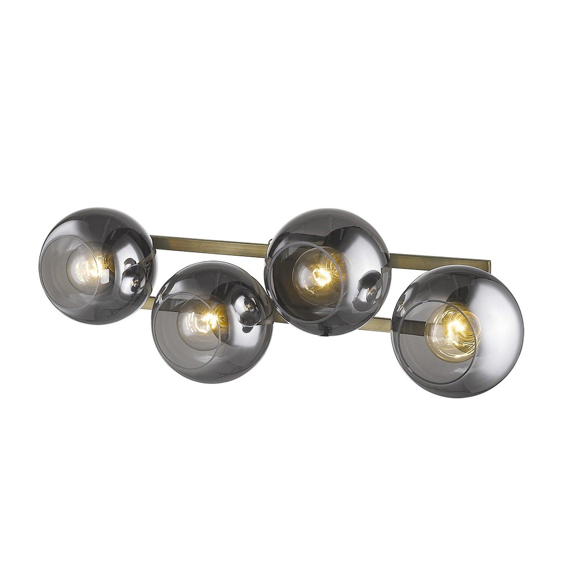 Lunette 4-Light Aged Brass Sconce - AFS