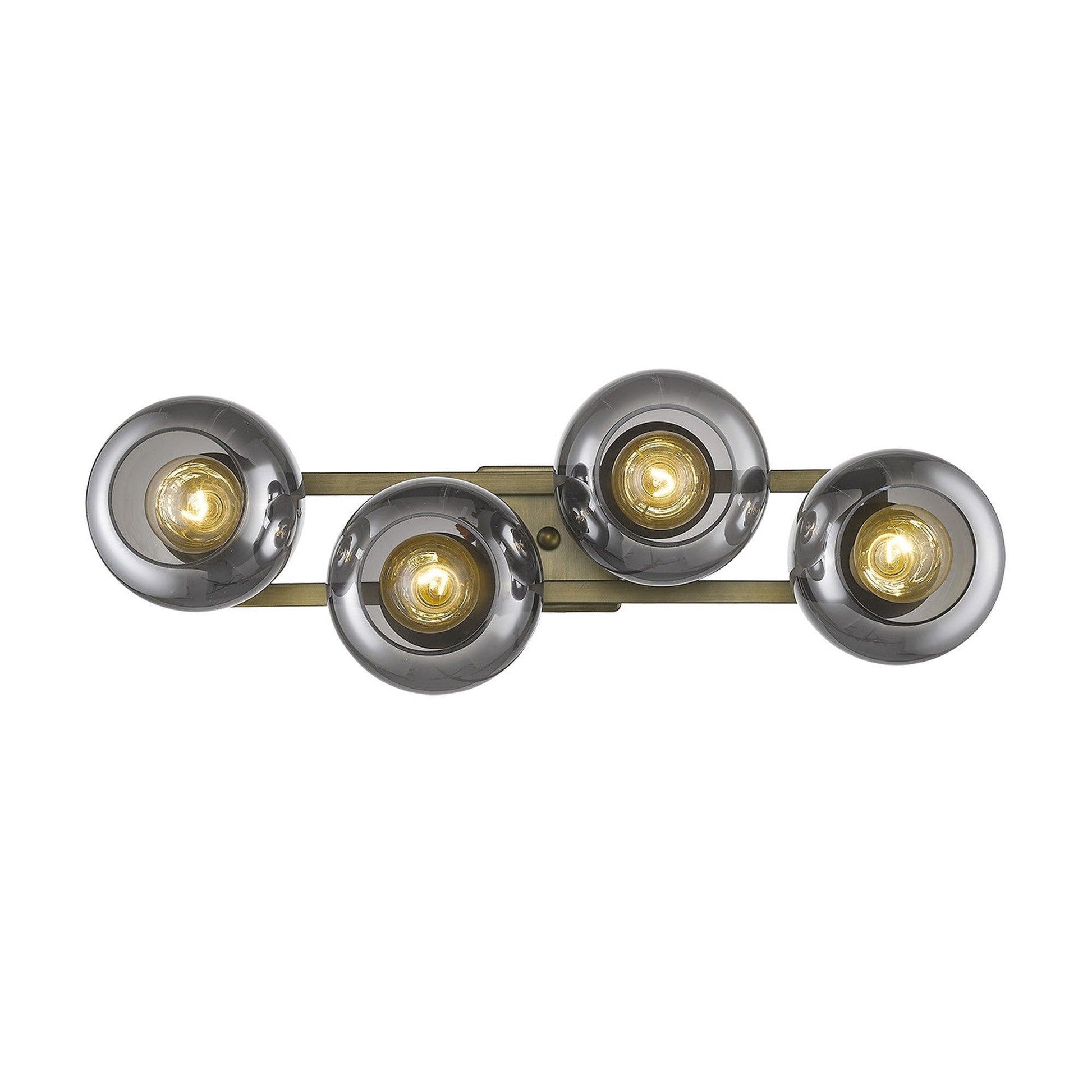 Lunette 4-Light Aged Brass Sconce - AFS