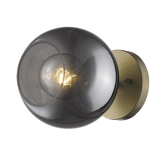 Gold and Smoked Glass Wall Light - AFS