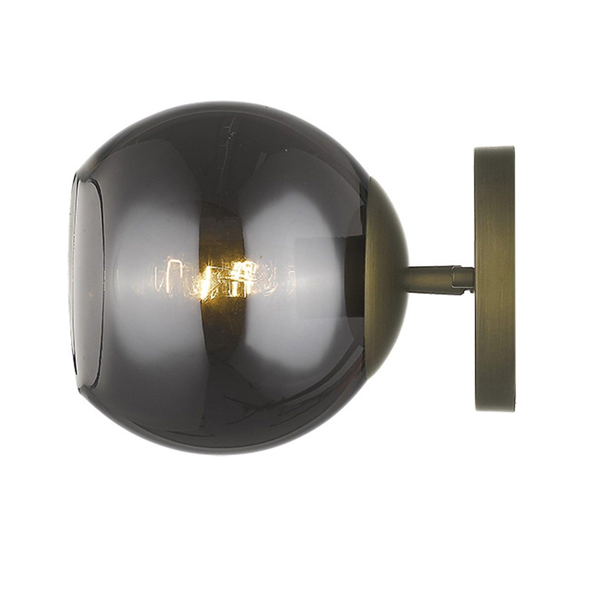 Gold and Smoked Glass Wall Light - AFS