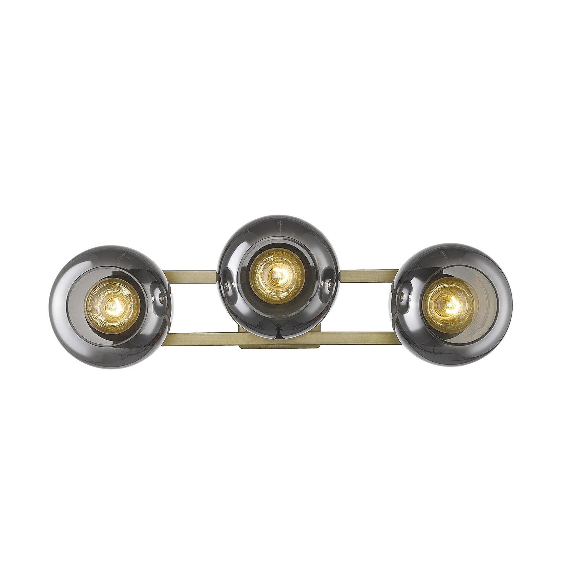 Lunette 3-Light Aged Brass Sconce - AFS