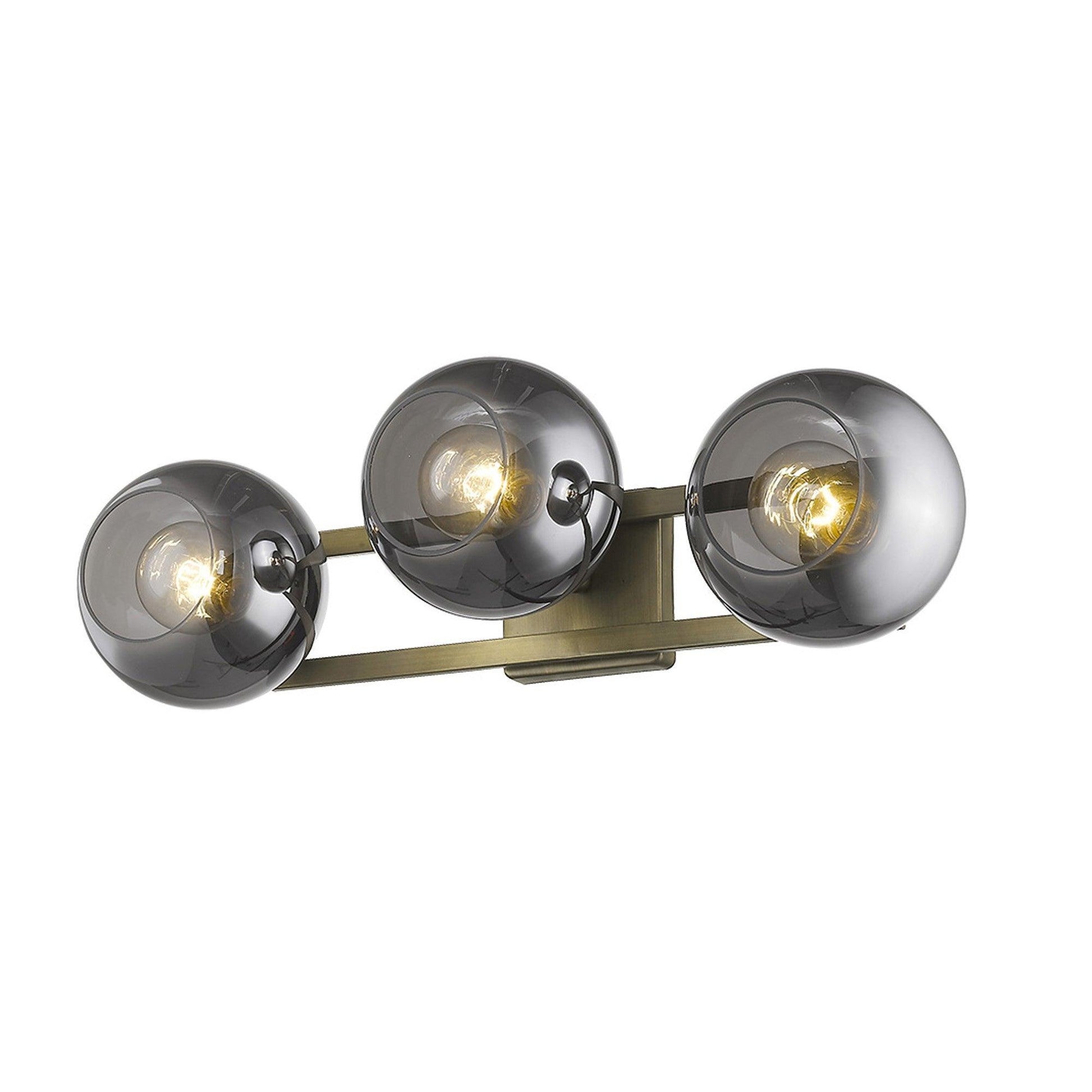 Lunette 3-Light Aged Brass Sconce - AFS