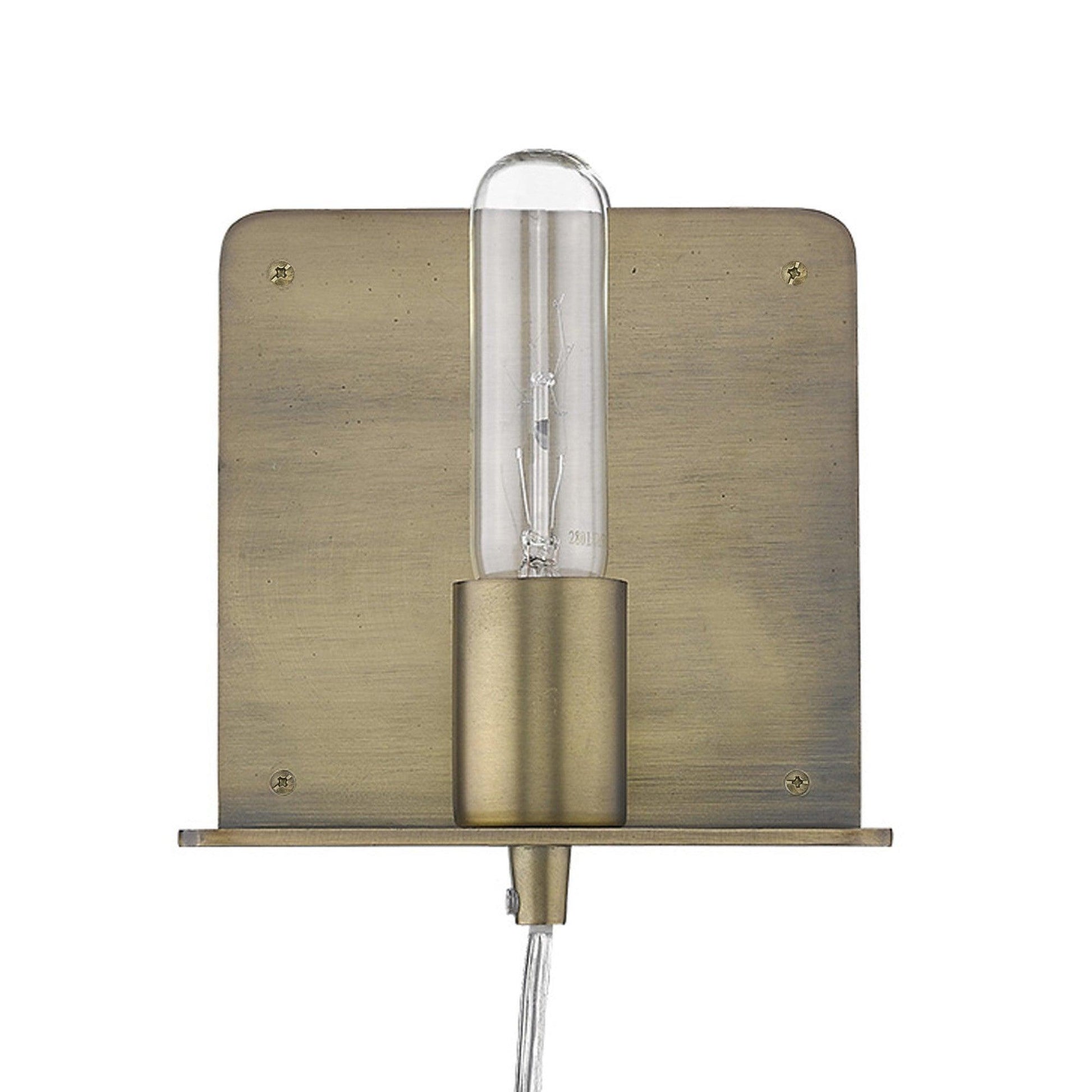 Petite Dull Gold Shelf Wall Light - AFS