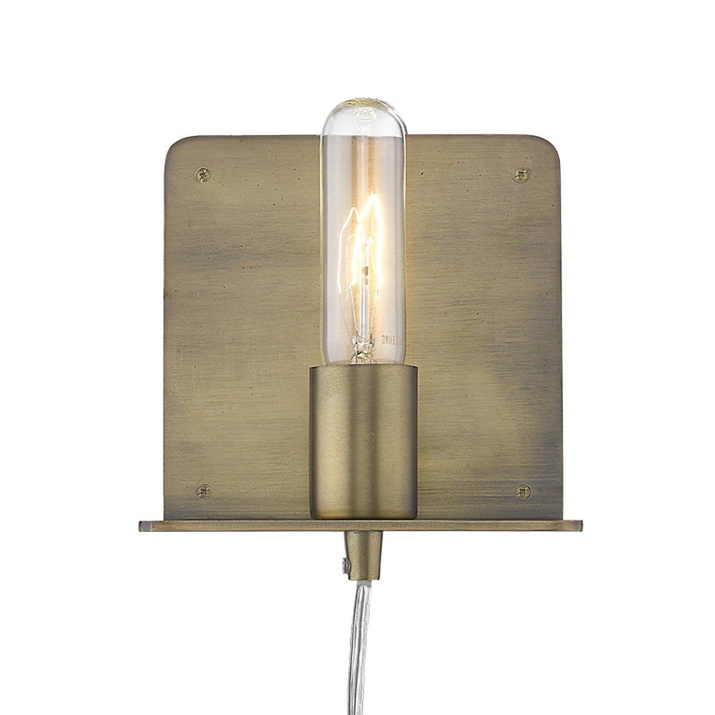 Petite Dull Gold Shelf Wall Light - AFS