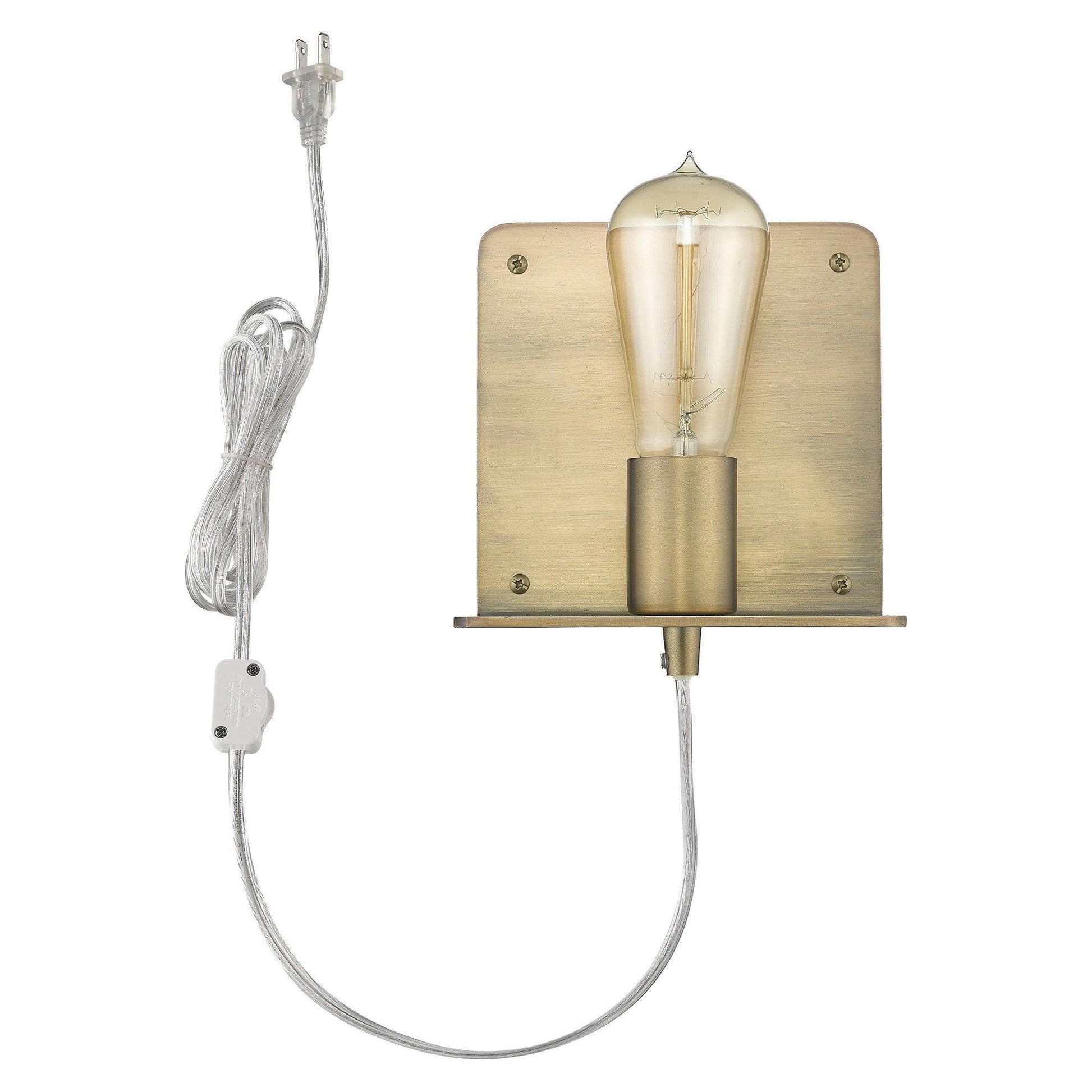 Petite Dull Gold Shelf Wall Light - AFS