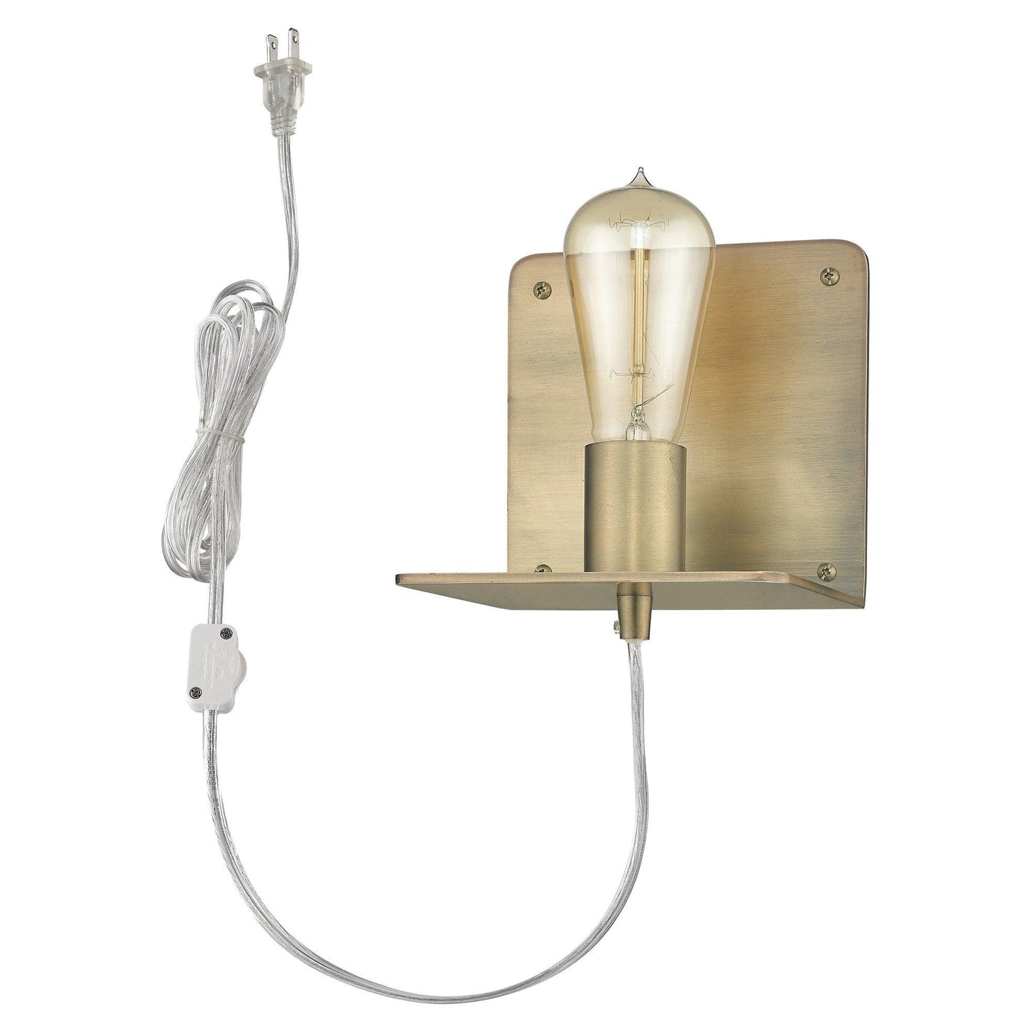 Petite Dull Gold Shelf Wall Light - AFS