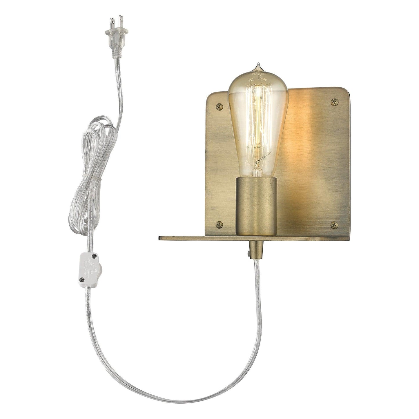 Petite Dull Gold Shelf Wall Light - AFS