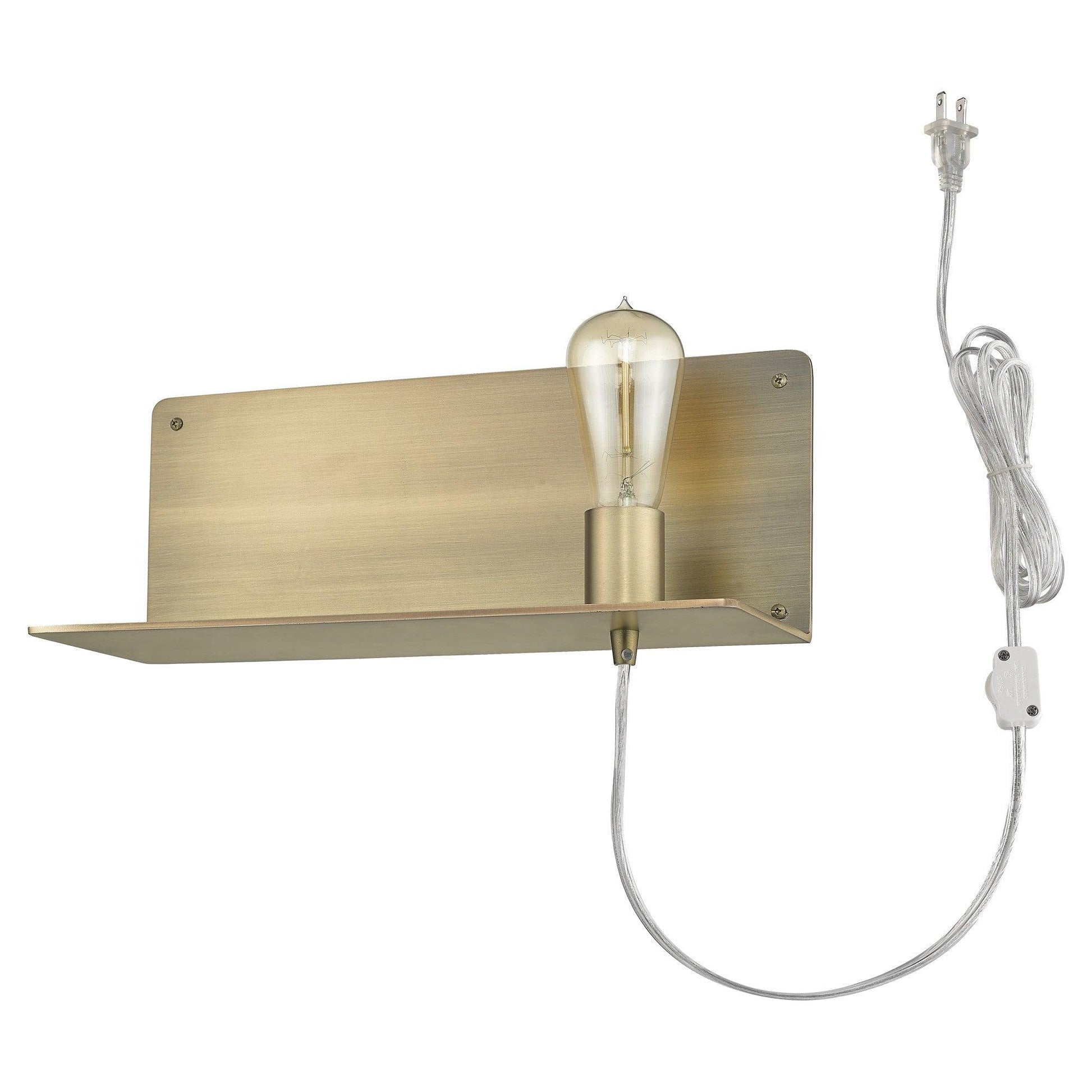 Dull Gold Shelf Wall Light - AFS