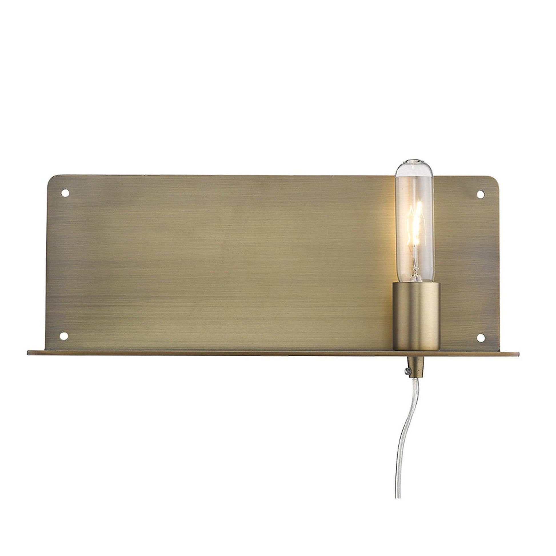 Dull Gold Shelf Wall Light - AFS