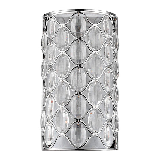 Isabella 1-Light Polished Nickel Sconce With Crystal Accents - AFS