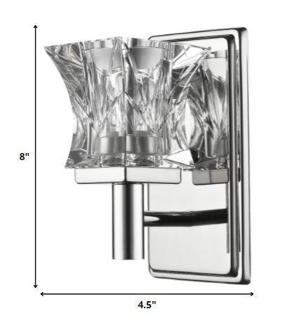 Arabella 1-Light Polished Nickel Sconce With Pressed Crystal Shade - AFS