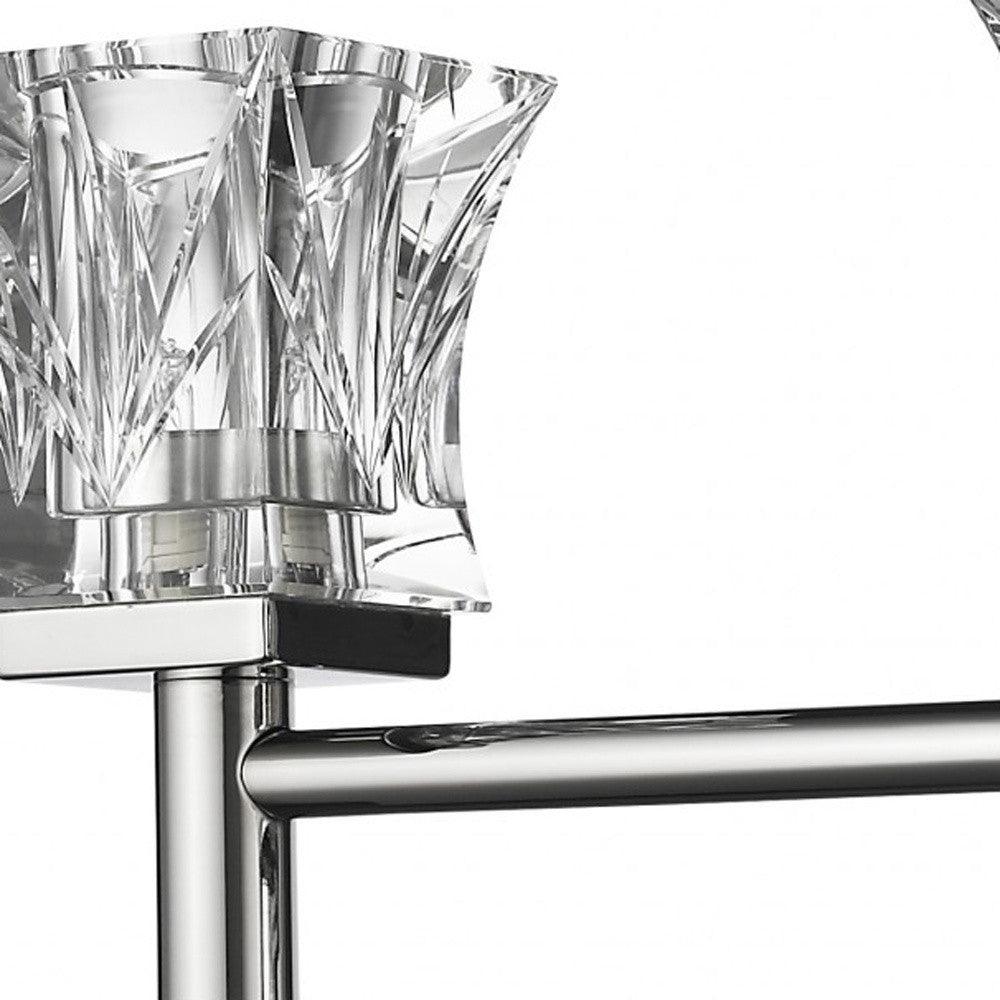 Arabella 3-Light Polished Nickel Sconce With Pressed Crystal Shades - AFS