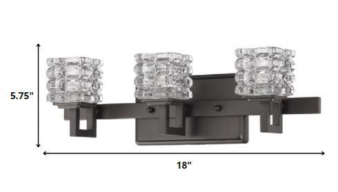 Coralie 3-Light Oil-Rubbed Bronze Sconce With Pressed Crystal Shades - AFS