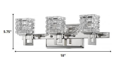 Coralie 3-Light Polished Nickel Sconce With Pressed Crystal Shades - AFS