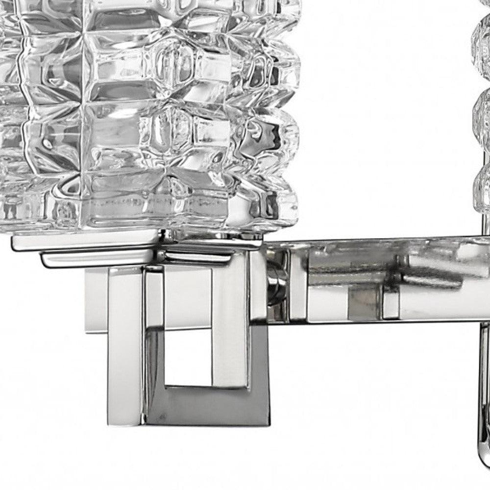 Coralie 3-Light Polished Nickel Sconce With Pressed Crystal Shades - AFS