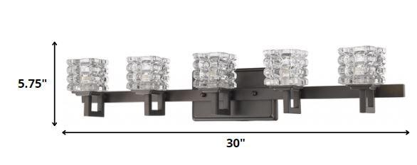 Coralie 5-Light Oil-Rubbed Bronze Sconce With Pressed Crystal Shades - AFS