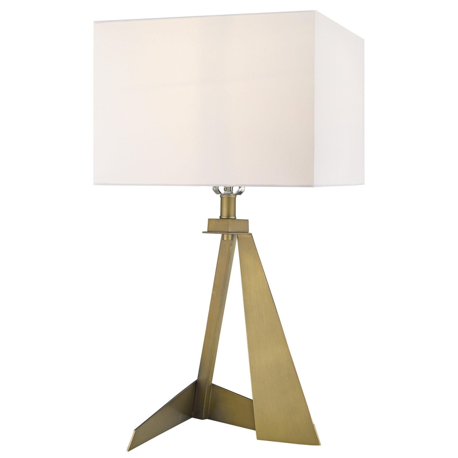 Stratos 1-Light Aged Brass Table Lamp - AFS