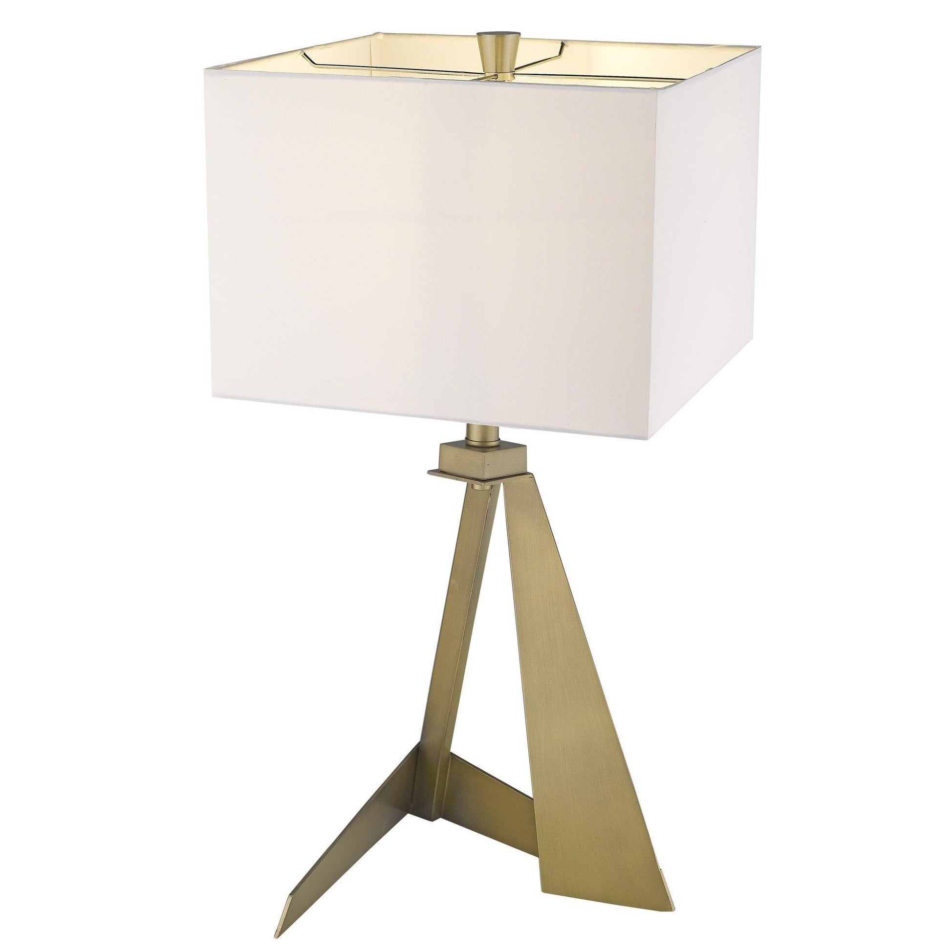 Stratos 1-Light Aged Brass Table Lamp - AFS