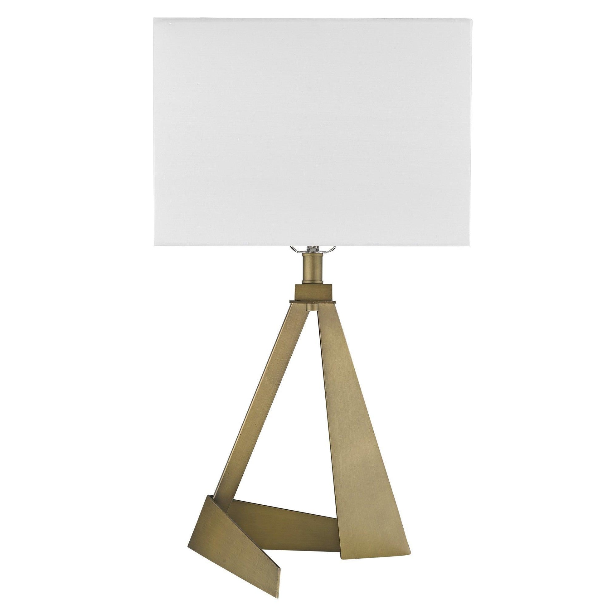 Stratos 1-Light Aged Brass Table Lamp - AFS