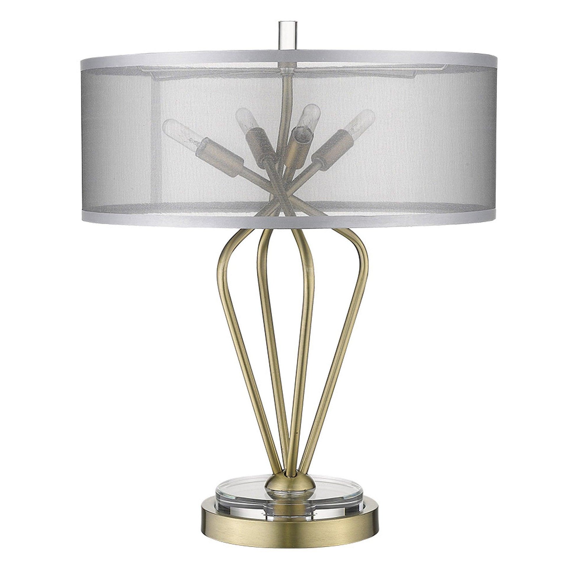 Perret 4-Light Aged Brass Table Lamp - AFS