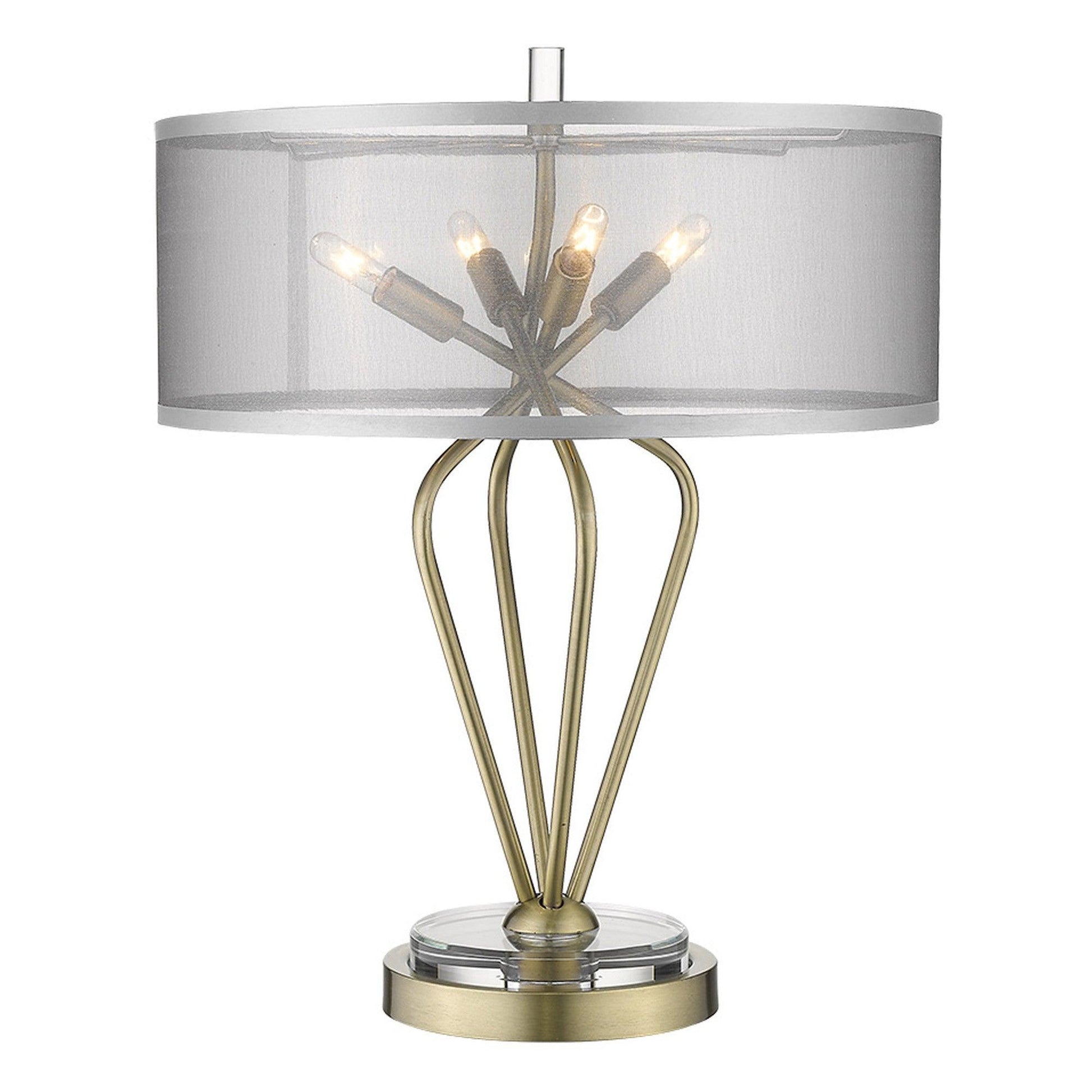 Perret 4-Light Aged Brass Table Lamp - AFS