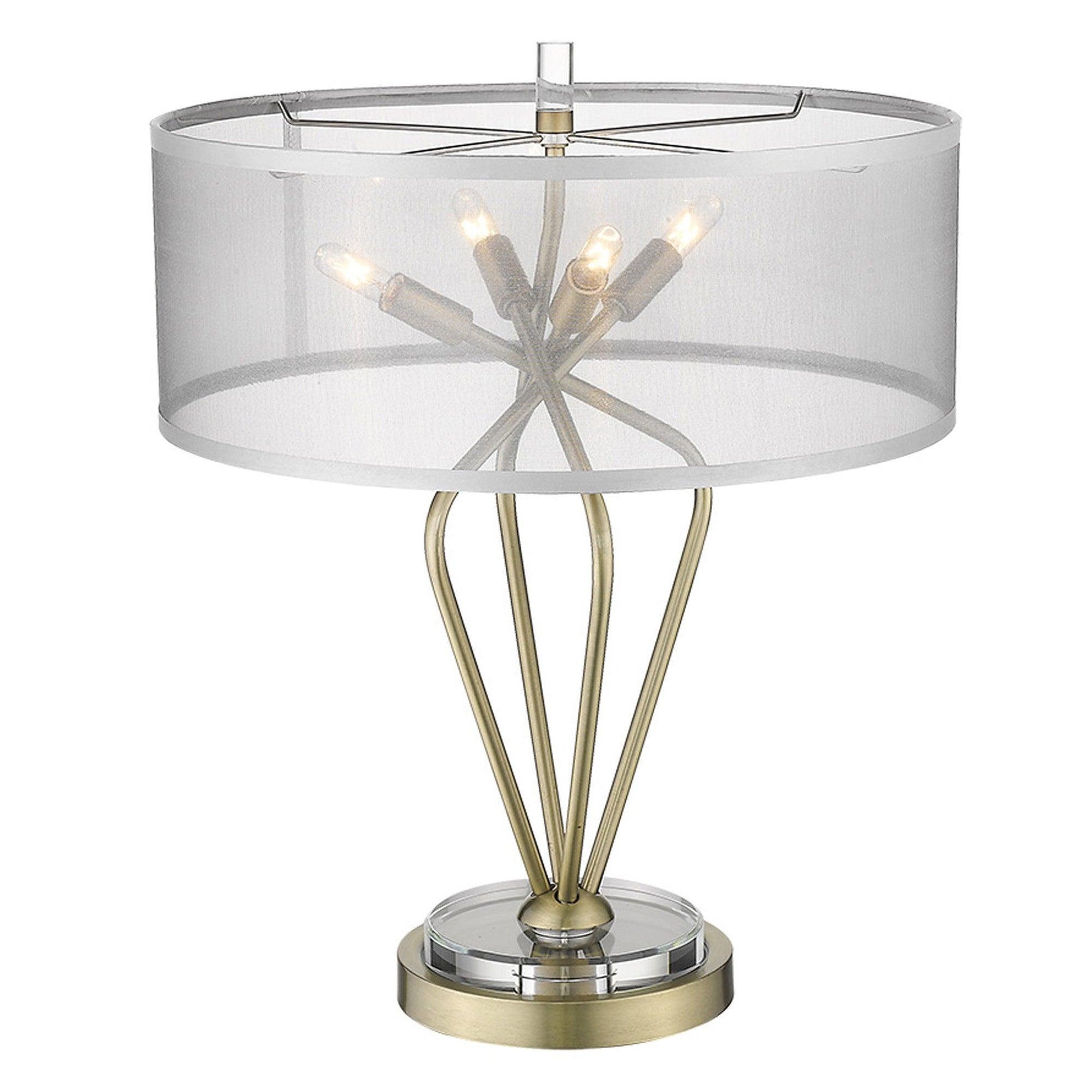 Perret 4-Light Aged Brass Table Lamp - AFS