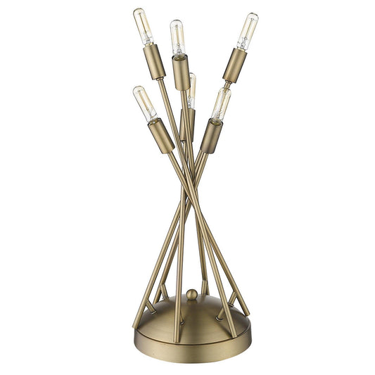 Perret 6-Light Aged Brass Table Lamp - AFS