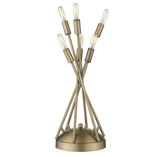 Perret 6-Light Aged Brass Table Lamp - AFS