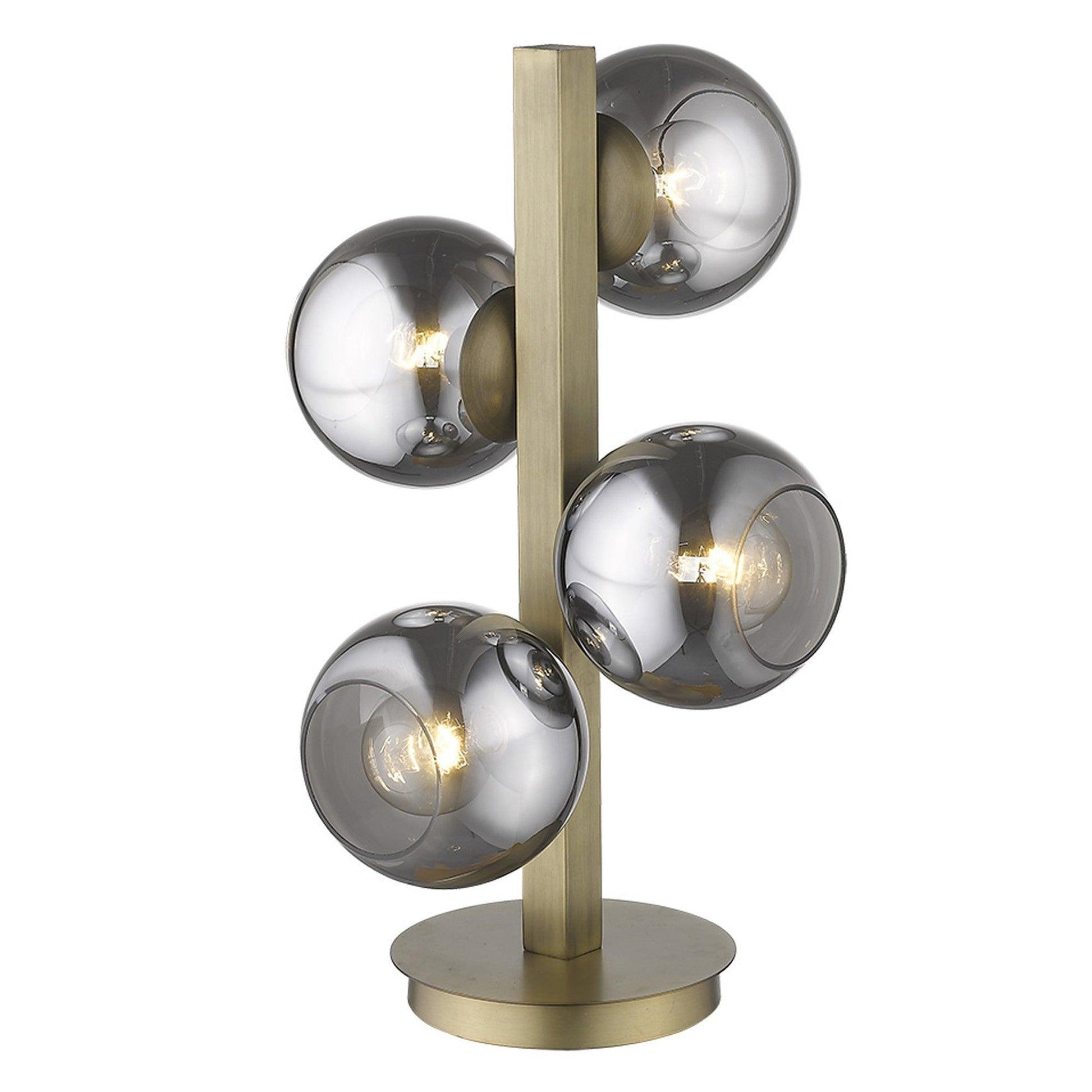 Lunette 4-Light Aged Brass Table Lamp - AFS